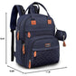 BabbleRoo Diaper Bag Backpack - Baby Essentials Travel Tote - Multi Function Waterproof Diaper Bag, Travel Essentials Baby Bag with Changing Pad, Stroller Straps & Pacifier Case - Unisex, Navy Blue