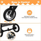 4 Wheel Pet Stroller with Storage Basket - Foldable & Breathable with Mesh Skylight, Large Dog Stroller with Adjustable Handle - Ideal for Travel and Walking with Medium to Large Dogs, Up to 120 lbs