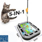 Cat Scratching Toy with Scratcher Board and Fish Aquarium Design, Fun and Exciting Catnip Cat Toy, Floppy Fish Toy with Feathers and Catnip Included