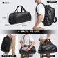 40L Travel Duffle Bag, 4-in-1 Large Gym Bag with Shoe & Wet Clothes and Laptop Compartments, Black