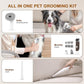 Dog Grooming Vacuum, Dog Grooming Kit with Pet Clipper Nail Grinder, 3 Suction Modes Dog Brush Vacuum with 6 Pet Grooming Tools (Brown)
