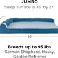 Furhaven Cooling Gel Dog Bed for Large Dogs w/ Removable Bolsters & Washable Cover, For Dogs Up to 95 lbs - Two-Tone Plush Faux Fur & Suede L Shaped Chaise - Marine Blue, Jumbo/XL