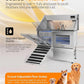 polimo Dog Wash Station with Pet Dryer & LED, Professional Dog Bathing Station for Large, Medium & Small Dogs – with Window, Ramp, Drawer, Floor Grate, LED Display & Faucet (Left RAMP & Dryer, 50")