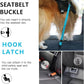 AUBELL Dog Seat Belt for Car,Updated 3-in-1 Adjustable Reflective Bungee Heavy Duty Dog Car Harness Tether with Clip Hook Latch & Buckle,Swivel Zinc Alloy Carabiner,Blue