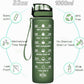 Enerbone Water Bottle, Leakproof BPA & Toxic Free, Motivational Water Bottle with Times to Drink and Straw, Fitness Sports Water Bottle with Strap for Office, Gym, Outdoor Sports