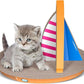 Cat Condo Scratcher Post Cardboard, Sailboat Shape Cat Scratching Lounge Bed, Durable Pad Prevents Furniture Damage,21.26x13.78x15.75 inch