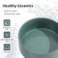 Ceramic Elevated Cat Food and Water Bowl, Kitty Bowl, Raised Cat Dish, Pet Feeder (5.1 in,1 x Dark Green + Stand)
