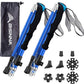 BISINNA Collapsible Trekking Hiking Poles- 2 Pack Folding Aluminum Walking Sticks with Quick Lock System 4 Season Accessories,Telescopic, Adjustable, Lightweight for Men Women