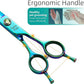 Fenice Peak 7.5'' Green Curved Dog Grooming Scissors Pet Shears with Ergonomic Offest Handle and Simulated Emerald Screw 440C Grooming Scissors Trimming Shears Durable and Sharp
