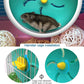 Hamster Silent Wheel, Super-Silent Small Animal Exercise Wheel Accessories, Quiet Hamster Running Wheels with Adjustable Stand for Hamsters,Gerbils,Mice, Small Pet 7in (Blue A)