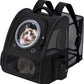 Expandable Pet Carrier Backpack with Transparent Bubble Window, Gray Mesh Travel Bag, Portable Space Capsule Design with Foldable Dogs Carrier for Pets (Black)