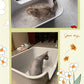 Vealind Jumbo Litter Box, XL Litter Boxes for Big Cats, Extra Large Space, High Sided Litter Pan, Leak-Proof & Anti-Splashing, Easy Clean & Durable (25” * 17” * 13” Grey)
