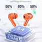Wireless Earbuds, Bluetooth 5.4 Headphones Bass Stereo, Ear Buds with Noise Cancelling Mic, IP7 Waterproof in Ear Earphones, 36H LED Display Bluetooth Earbuds for Laptop Pad Phones Sports, Orange