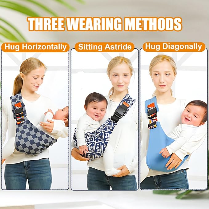Baby Sling Carrier Newborn to Toddler Adjustable One-Shoulder Design with Hip Seat Support, Labor-Saving Baby Wraps Carrier 10-30 lbs(Heart)