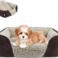 Miguel Washable Dog Bed with Removable Cushion for Small Dogs, Easy to Wash Pet Sofa Bed with Side, Rectangle Bolster Cat Bed Calming Cuddle Puppy Bed with Anti-Slip Bottom, Dark Brown 18 Inch