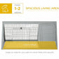 PawHut 46" x 24" Wooden A-Frame Outdoor Rabbit Hutch, Small Animal Cage, Bunny Hutch with Outside Run & Ventilating Wire, Gray