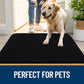OLANLY Dog Door Mat Set 4-Piece 24x16, Absorbs Moisture and Dirt, Absorbent Non-Slip Washable Doormat, Quick Dry Chenille Mud Mat for Dogs, Entry Indoor Entryway Carpet for Inside Floor, Black