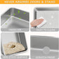 Stainless Steel cat Litter Box, Covered Metal Litter Box, cat Litter Pans with high Sides, Kitty Litter Boxes for Indoor Cats (Non Sticky, Easy to Clean, Anti-Urine Leakage) 17.5" L x 13.5" W x 4" H