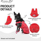 Parisian Pet Denim Overall - Embroidered “ Route 66 “ Red Dog Jumpsuit - Breathable Dog Costume - Machine Washable Dog Outfit - Dog Overalls for Small Dogs - S