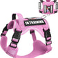 WINSEE Service Dog in Training Harness with 5 PCS Patches, Reflective Tactical Dog Vest Harness, Adjustable Soft Oxford Pet Harness with Easy Control Handle, Hook & Loop Panels for Walking Hiking