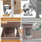 GUTINNEEN Dog House Outdoor with Anti-Chewing Metal Frame, Wooden Dog Kennel with 360° Rotating Feeding Bowl, Weatherproof Roof, for Indoor & Outdoor Use - Brown