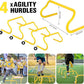 Soccer Training Equipment, Speed Agility Training Equipment for Kids Youth Adults, 20ft Agility Ladder, 4 Hurdles, Jump Rope, 12 Soccer Cones, Running Parachute, Football Training Equipment