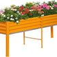 Land Guard Galvanized Raised Garden Bed with Legs, 96×24×32in Raised Garden Beds Outdoor with Drainage Holes, Planter Boxes Outdoor for Backyard, Patio, Balcony, 800lb Capacity, Cream Yellow