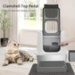 RIZZARI Stainless Steel Cat Litter Box, Odorless Enclosed Litter Box with Top Holes, Large Litter Pan for Small to Large Sized Cats (Dark Gray, 23.8" L*15.9" W*16.1" H)