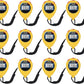 12 Pack Multi-Function Electronic Digital Sport Stopwatch Timer, Large Display with Date Time and Alarm Function,Suitable for Sports Coaches Fitness Coaches and Referees (Yellow)