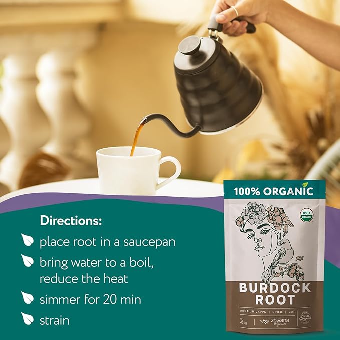 Super Value Pack 10 LB - Organic Burdock Root Tea - Greater Burdock Root Herb - Digestion, Liver Support, Fluid Balance, Healthy Skin