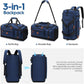 Gym Bag for Men and Women with Shoe & Laptop Compartment, 3-in-1 Sports Travel Duffel Bag Anti-Theft Weekender Carry-On Backpack for Airplane & Workout, Overnight Travel Bag,35L (Blue, Medium)