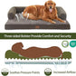 Waterproof Orthopedic Dog Beds Large, Egg-Crate Foam Dog Couch, Comfy Bolster Pet Bed with Removable Washable Cover, Nonskid Bottom (Large, Dark Green)