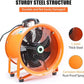 8-Inch High-Velocity Portable Utility Blower Fan, Industrial Exhaust Fan with 16.4ft Flexible Duct Hose, 3150 RPM Low-Noise Ventilator for Basements, Workshops, Warehouses, and Confined Spaces