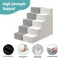 Dog Stairs for Small Dogs, 5 Tier Wider Pet Stairs for High Beds, 23.6" H Non-Slip Dog Steps for Old Cats, Puppies, Small Medium Dogs, 29.5x19.7x23.6 inch, White Black