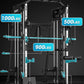Smith Machine, Power Cage Squat Rack with Cable Crossover, Dual Pulley System, Pull-Up Bar, Home Gym Workout Equipment with Attachments for Strength Training and Weightlifting