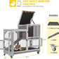 AIVITUVIN 2-Story Rabbit Hutch Indoor for 2-4 Rabbits & Guinea Pigs Wooden Small Animal Cage Guinea with Chew-Proof Design & Slide-Out Trays Bunny Cage with Lockable Wheels