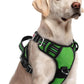 rabbitgoo Dog Harness for Large Dogs, No Pull Pet Vest with 3 Buckles, Adjustable Soft Padded Pet Harness with Easy Control Handle and Reflective Strips, Green, L