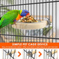 KATUMO Conure Perch Bird Wood Perch Stand Toy Parrot Cage Toy Bird Food Cup for Parakeet Lovebird Finch Conure Budgie Small Birds
