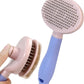 Pet Self-Cleaning Slicker Brush for Dogs & Cats, Deshedding Grooming Comb, Removes Loose Undercoat Hair & Mats, Skin-Friendly Massaging Tool for Long/Short Fur, Large & Small Breeds (Purple)