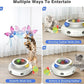 Automatic Interactive Cat Toys for Indoor Cats & Bored Adults - Kitten Toys with Fluttering Butterfly, Ambush Feather & Track Balls - Exercise & Stimulation for Playful Cats (Beige)