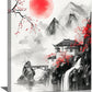 Japanese Wall Art Canvas Asian Nature Wall Decor Prints Framed Painting Mountain Landscape Pictures Gifts Artwork for Bathroom 12"x16"