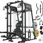 Mikolo M4 2.0 Smith Machine, All-in-One Power Cage with Independent Dual Pulley System, Multi-Function Home Gym Workout Cage for Cable Crossover