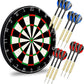 LinkVisions Dartboard with Staple-Free Bullseye, 18g Steel Tip Darts Set,12 Steel Tip Darts 18g, Dartboard Mounting Kits Included