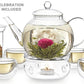Teabloom Flowering Tea - 12 Unique Varieties of Blooming Tea Flowers - Hand-Tied Green Tea Leaves & Edible Flowers - 12-Pack Gift Canister
