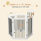 Freestanding Pet Gate for Dogs, Indoor Wooden Foldable Dog Gate for House, Extra Wide, Pet Fence for Stairs, Doorways, Halls, Support Feet Included, 120 Inch Wide, 6 Panels 32",White
