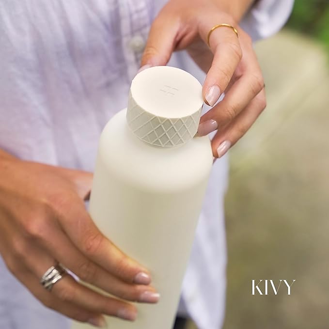 KIVY Slim Water Bottle 22oz [Lightweight & Shatterproof] - Small Drinking Waterbottle - Red Bottle Without Straw for School, Sport & Travel - Drinking Bottle Dishwasher Safe, BPA Free