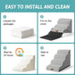 Dog Stairs for Small Dogs 15.7" H, Curved Dog Step for Puppy, Older Cat, Medium Pet Ramp for Sofa, Couch or Chair, Ladder with High Density Foam, 15.7x22.4x15.7 inch, 3 Step, White Black