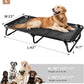 Elevated Dog Bed, Foldable Pet Bed with No Assembly, Cooling Raised Bed with Breathable Mesh, No-Slip Feet Durable Dog Cots Beds for Indoor & Outdoor Use, Black (L:43"x23"x7")
