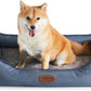 Orthopedic Dog Beds for Medium Dogs, Durable Egg Crate Foam Sofa Dog Bed wit Washable Removable Cover,Waterproof Lining,Pet Bed for Large Dogs (Denim Blue, 26.4" L x 21.7" W x 6.2" Th)