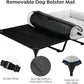 Veehoo Cooling Elevated Dog Bed Add Removable Deluxe Rose Plush Bolster Cushion Mat, 59" x 37" Washable Dog Couch Bed, Raised Pet Cot with Breathable Teslin Mesh, No-Slip Feet, Grey, CWC2439B